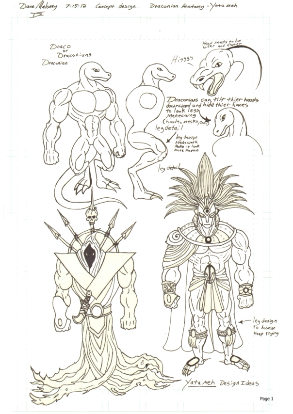 Here are some concept designs for villians and evil lizardmen! 